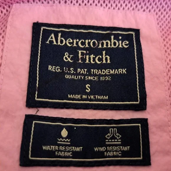 Abercrombie & Fitch Hood jacket Hands Pockets Pink Color Size S - Picture 9 of 9